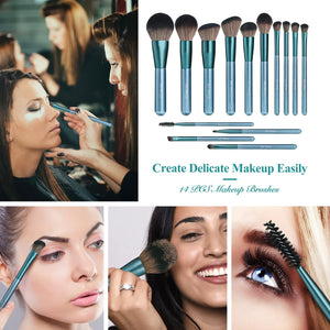 BS-MALL Makeup Brush Set 14Pcs Premium Synthetic Professional Makeup Brushes