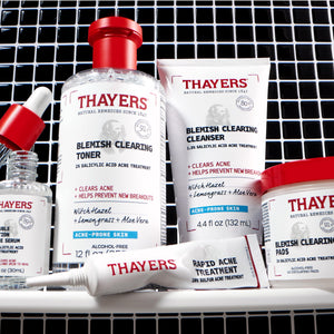 Thayers Blemish Clearing Toner Pads with Salicylic Acid, Soothing Acne Treatment Face Pads, 60 Ct (Packaging May Vary)