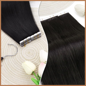 Sunny Tape on Hair Extensions Black Tape in Human Hair Extensions Natural Black