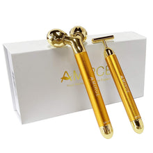 Cargar imagen en el visor de la galería, Amirce Face Massager Roller Golden 3D Roller Electric Facial Roller