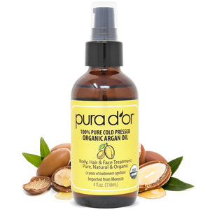 PURA D'OR Organic Moroccan Argan Oil (4oz / 118mL)