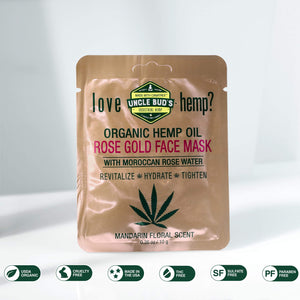 Rose Gold Face Mask with Moroccan Rose Water and Pure Organic Hemp Seed Oil
