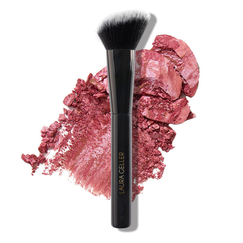 LAURA GELLER NEW YORK Angled Blush Brush with Black Wooden Handle & Dense Bristles for Makeup Application
